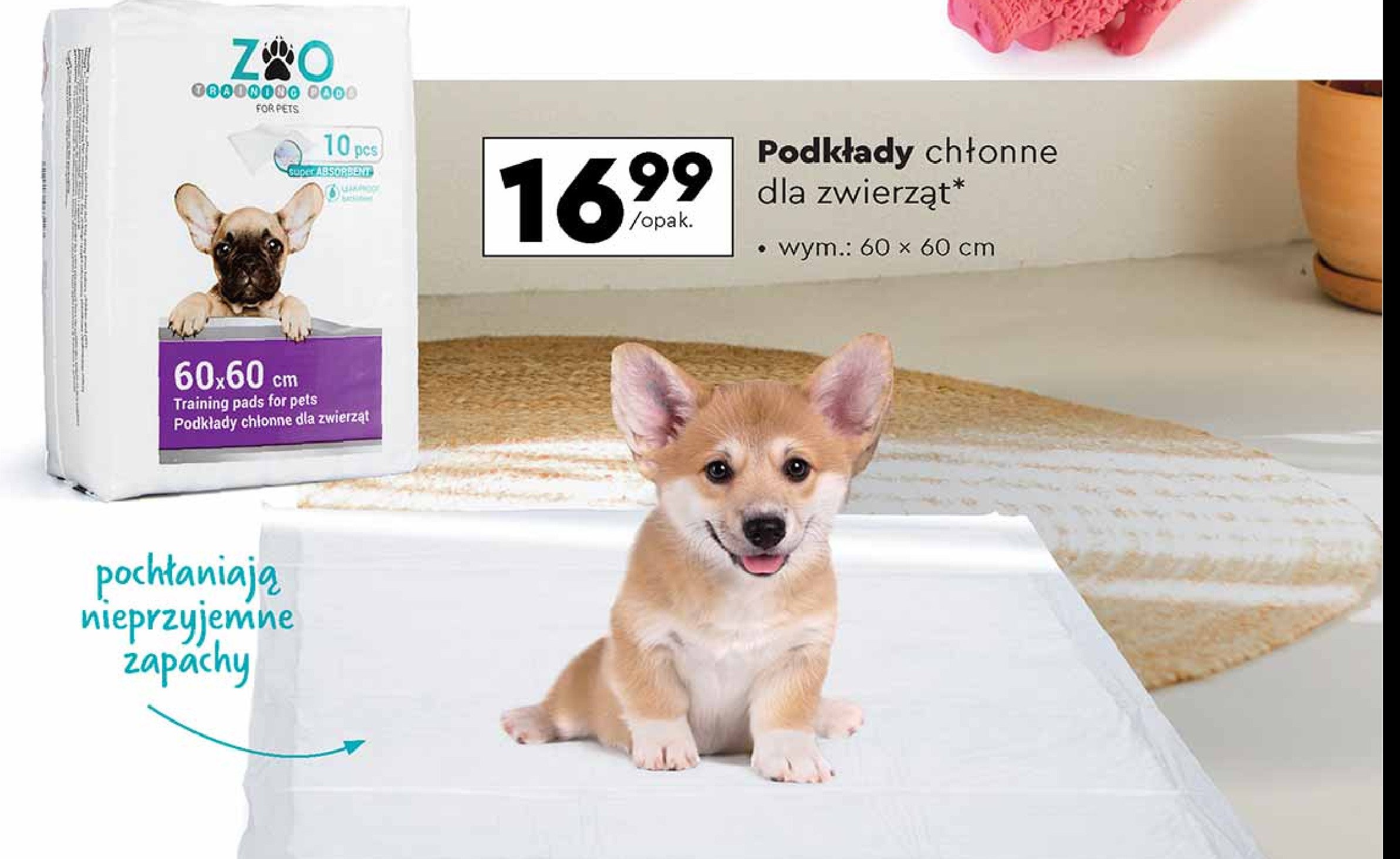 Podk艂ady ch艂onne 60 x 60 cm Zoo promocja