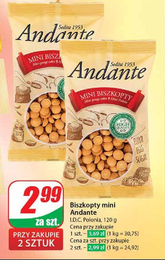 Mini biszkopty Andante promocja