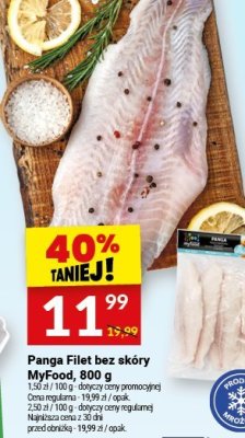 Panga Filet bez skóry MyFood, 800 g promocja w Twój Market