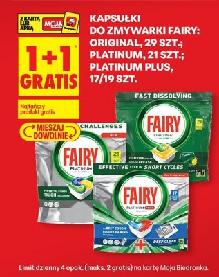 Kapsułki do zmywarki Fairy Original promocja w Biedronka