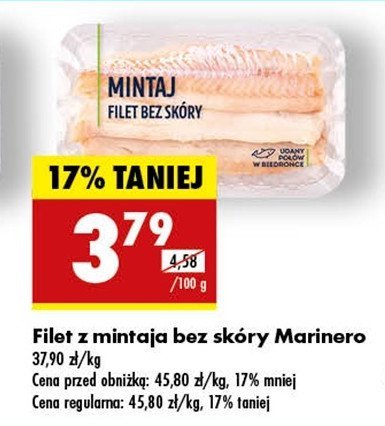 Polędwica z mintaja bez skóry Marinero promocja w Biedronka