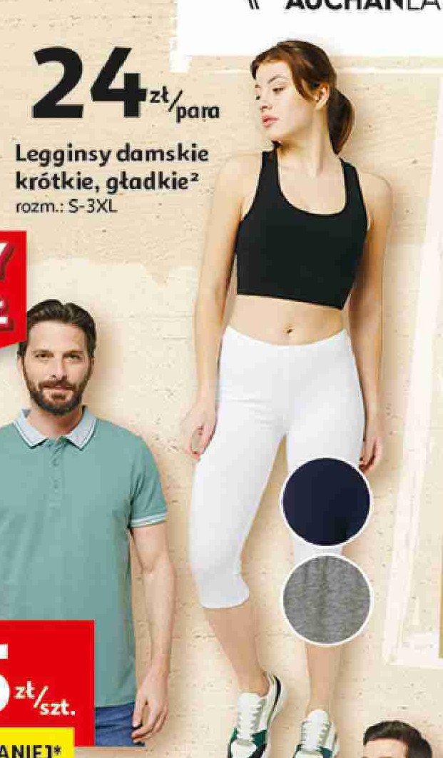 Legginsy krótkie damskie s-3xl Auchan inextenso promocja