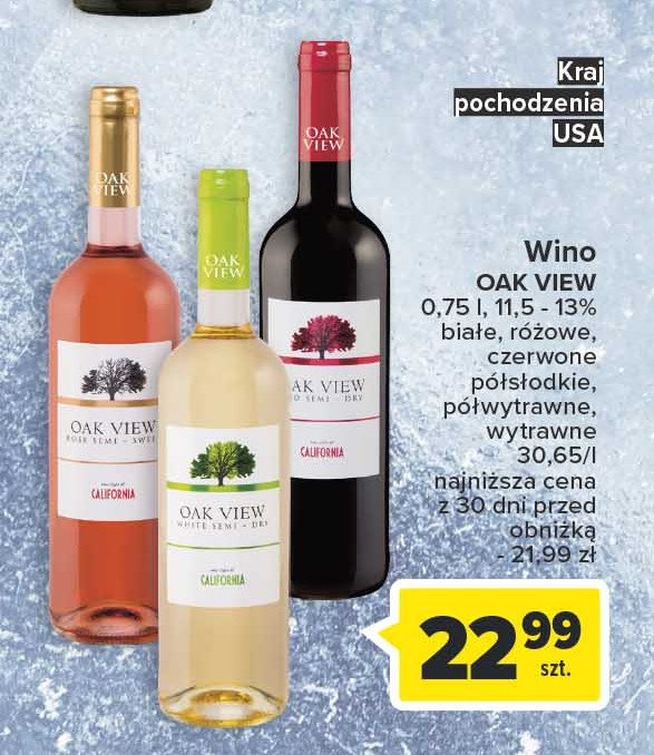 Wino Oak view medium sweet white promocja