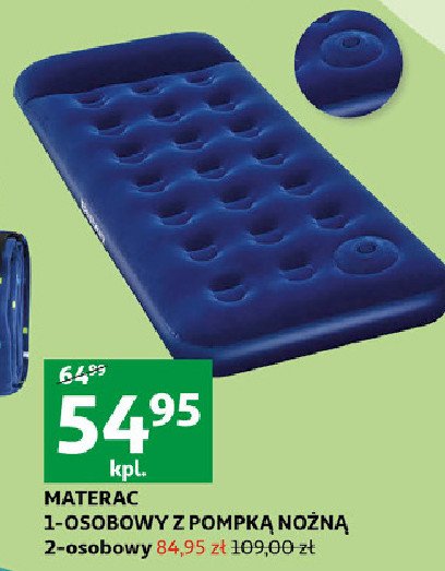 Materac dmuchany 1-osobowy z pompk膮 promocja