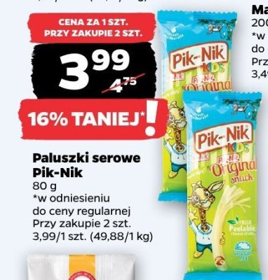 Paluszki serowe  promocja w Netto