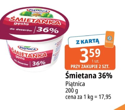 Śmietana 36% Piątnica promocja w Leclerc