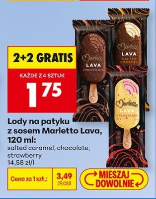 Lody na patyku z sosem Lava salted caramel promocja w Biedronka