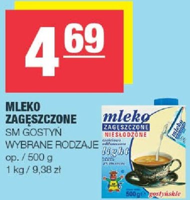 Mleko zagęszczone SM Gostyń promocja w SPAR