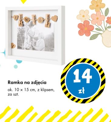 Ramka na zdjęcia ok. 10 × 15 cm, z klipsem promocja w Tedi