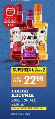 Likier Krupnik 26% 500ml pigwa promocja w Biedronka