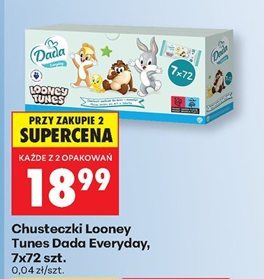 Chusteczki Looney Tunes Everyday, 7x72 szt. promocja w Biedronka