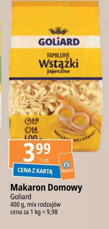 Makaron familijne wstążki Goliard promocja