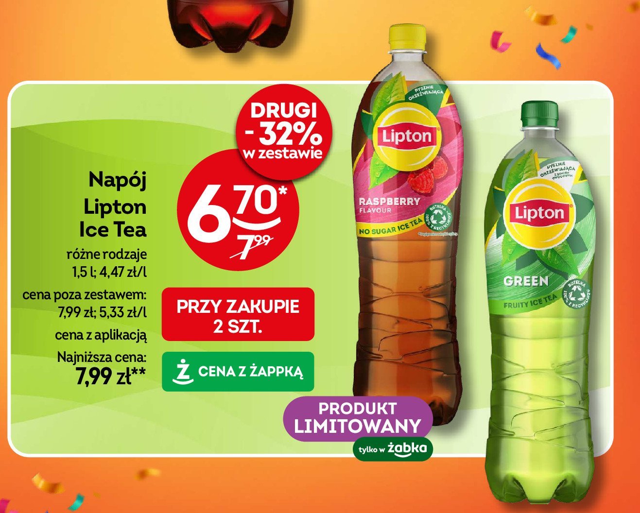 Herbata mrożona raspberry Lipton ice tea promocja w Żabka