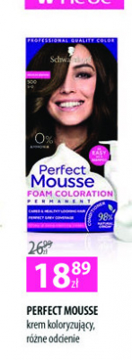 Farba do włosów 300 brązowa czerń Schwarzkopf perfect mousse promocja