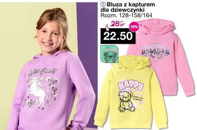 Bluza z kapturem dla dziewczynki Rozm. 128-158/164 promocja w Woolworth