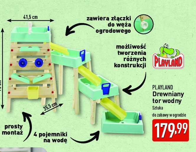 Tor wodny drewniany Playland promocja w Aldi