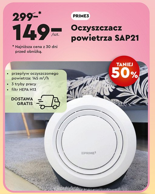 Oczyszczacz powietrza sap21 Prime3 promocja w Biedronka