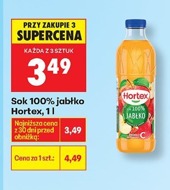 Sok 100% jabłko Hortex, 1 l promocja w Biedronka