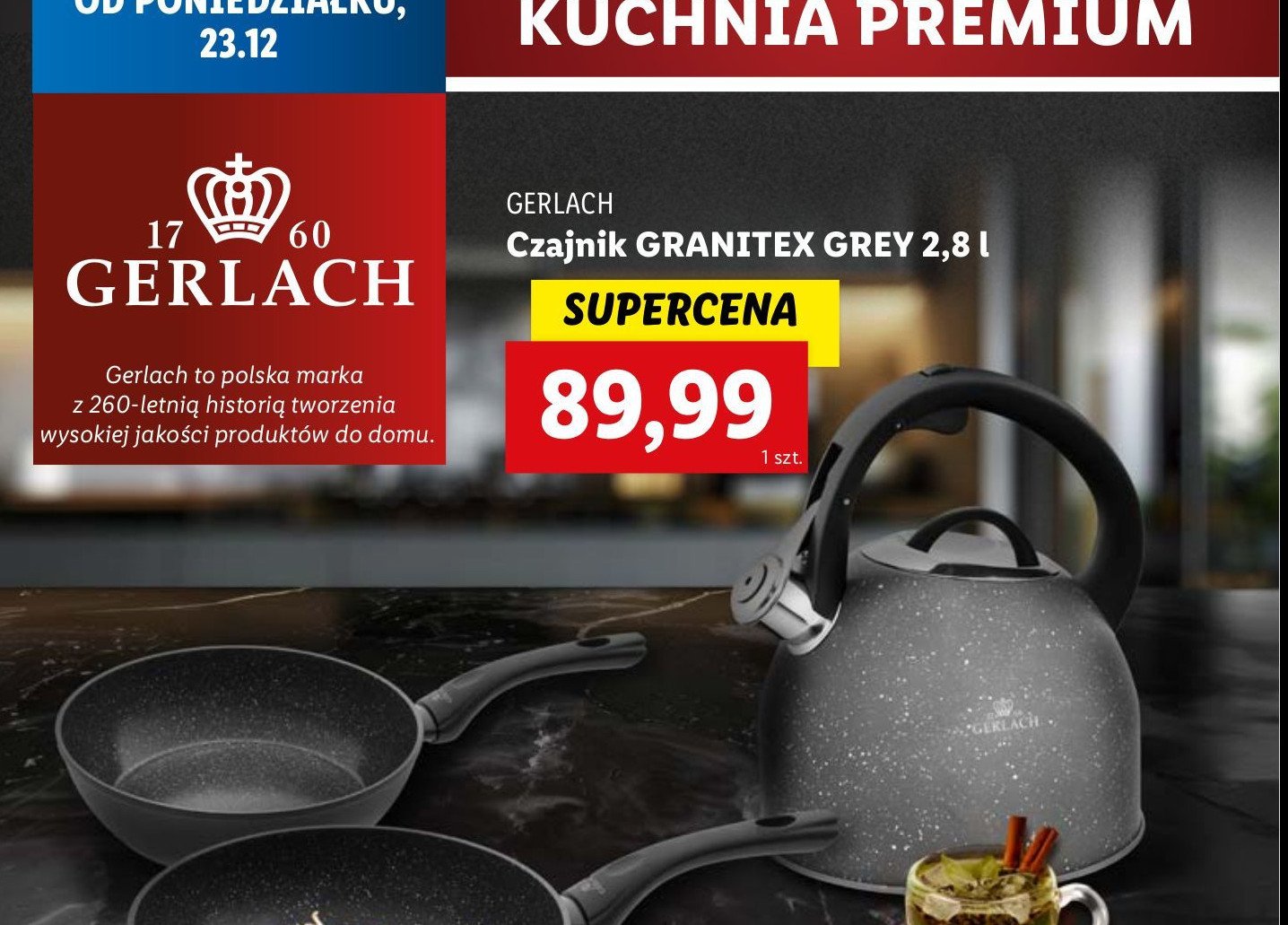 Czajnik granitex 2.8 l Gerlach promocja w Lidl