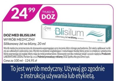 Silikonowy żel na blizny Blisilum promocja w DOZ.PL