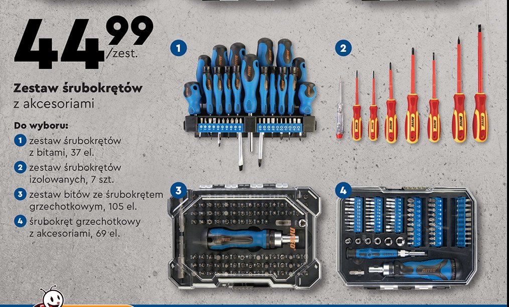 Zestaw 艣rubokr臋t贸w izolowanych Niteo tools promocja