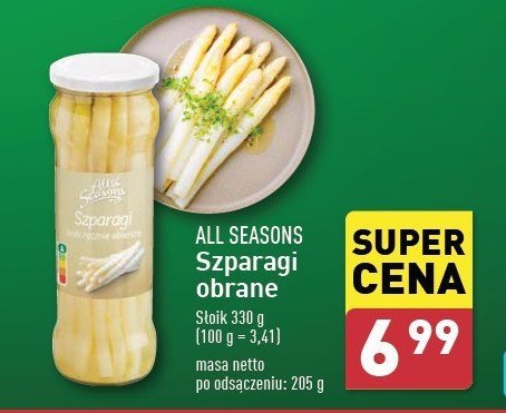 Szparagi obrane All seasons promocja w Aldi