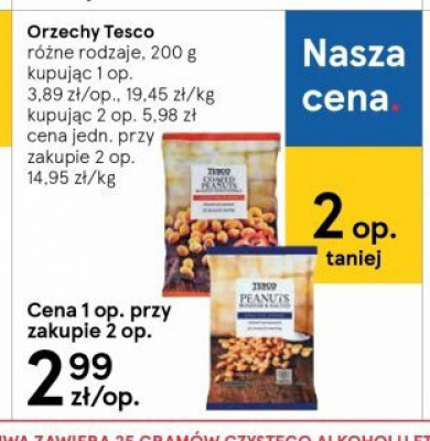 Orzechy miodowe Tesco mw promocja