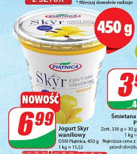 Jogurt typu islandzkiego waniliowy Piątnica skyr promocja