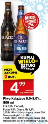 Piwo Książęce 0,0-8,0%, 500 ml promocja w Twój Market