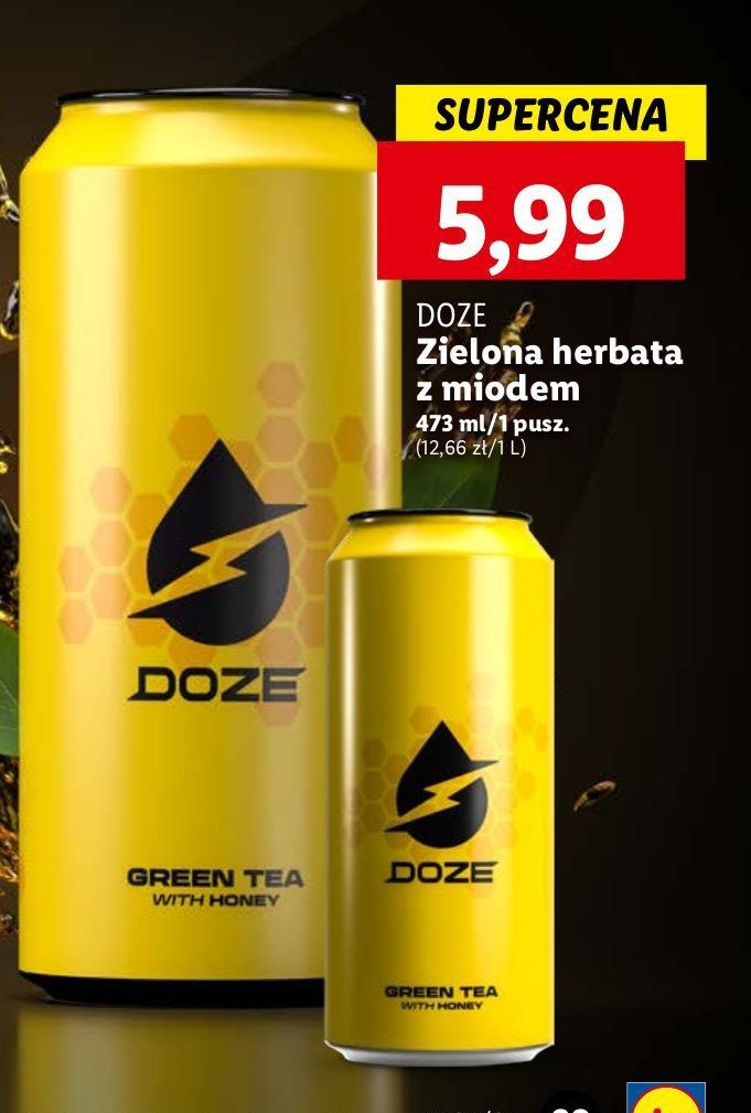 Napoj energetyczny Doze green tea honey promocja