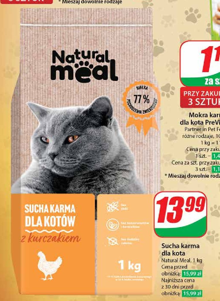 Karma dla kota z kurczakiem Natural meal promocja