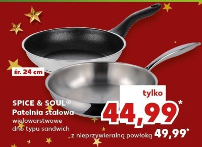 Patelnia stalowa SPICE & SOUL wielowarstwowa dno typu sandwich z nieprzywierającą powłoką promocja w Kaufland