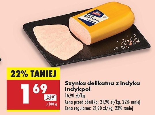 Szynka delikatesowa z indyka Indykpol promocja w Biedronka