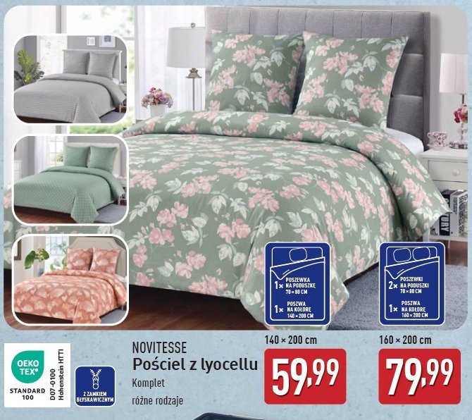 Komplet pościeli z lyocellu 160 x 200 cm Novitesse promocja w Aldi