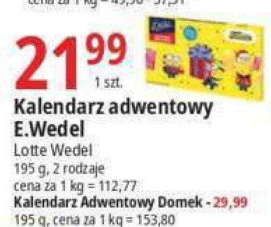 Kalendarz adwentowy domek E. wedel promocja