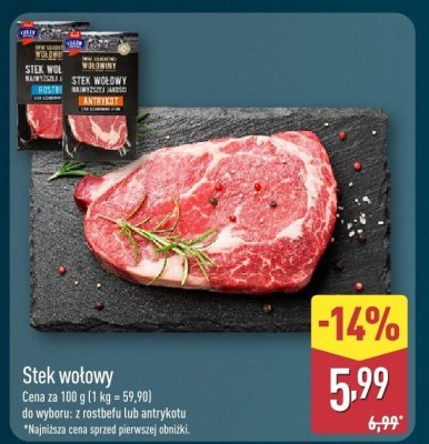Stek wołowy promocja w Aldi