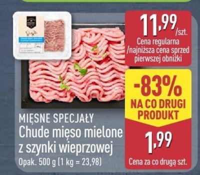 Chude mięso mielone z szynki wieprzowej promocja w Aldi
