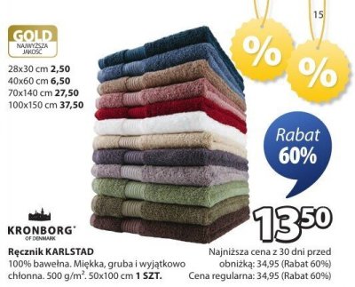 Ręcznik KARLSTAD 50x100 cm promocja w Jysk
