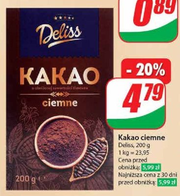 Kakao ciemne Deliss promocja
