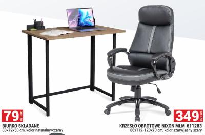 Krzesło obrotowe Nixon MLM-611283 66x112-120x70 cm promocja w Merkury Market