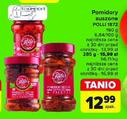 Pomidory suszone w oleju POLLI 1872 promocja