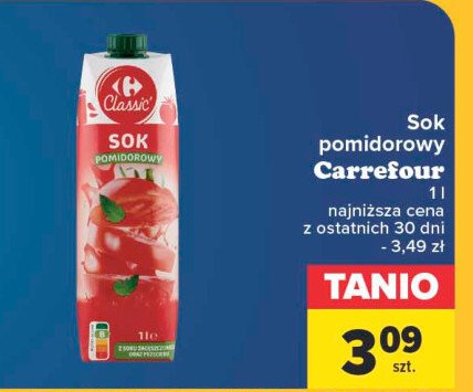 Sok pomidorowy Carrefour classic promocja