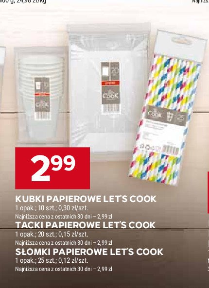 Kubki papierowe 300 ml Let's cook promocja