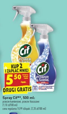 Spray przeciw kamieniowi Cif power & shine promocja