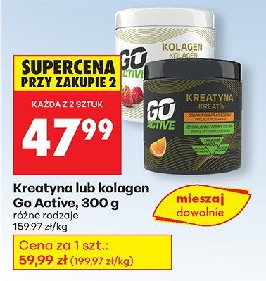 Kreatyna lub kolagen Go Active, 300 g promocja w Biedronka