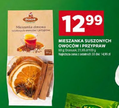 Mieszanka suszonych owoców i przypraw Orzeszek promocja w Stokrotka