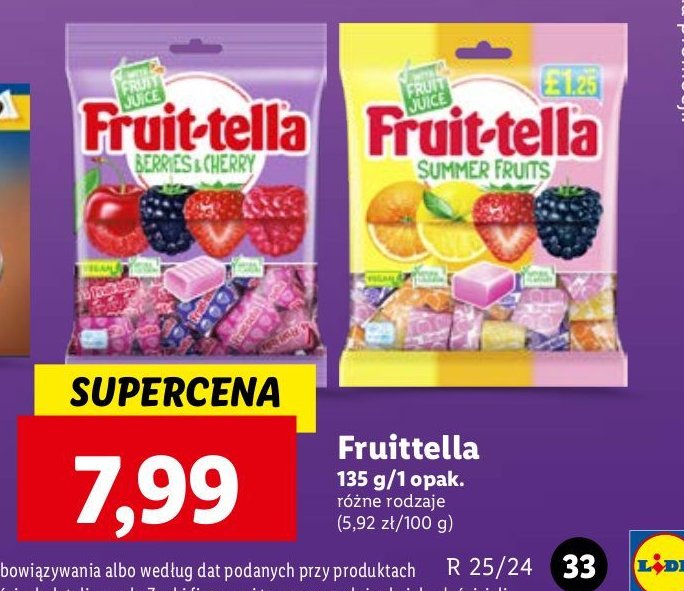 Gumy summer fruits Fruittella promocja