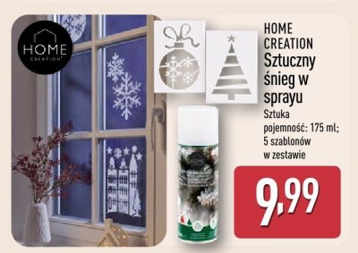 Sztuczny śnieg w sprayu HOME CREATION promocja w Aldi