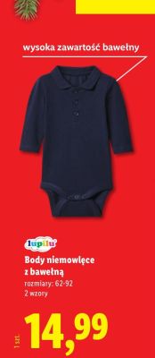 Body niemowlęce z bawełną Lupilu rozmiary 62-92 promocja w Lidl