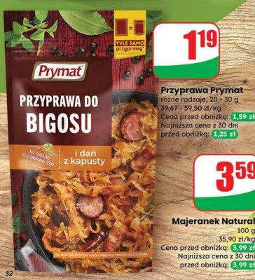 Przyprawa Prymat do bigosu promocja w Dino